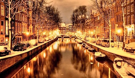 Snowy Night, Amsterdam, The Netherlands
