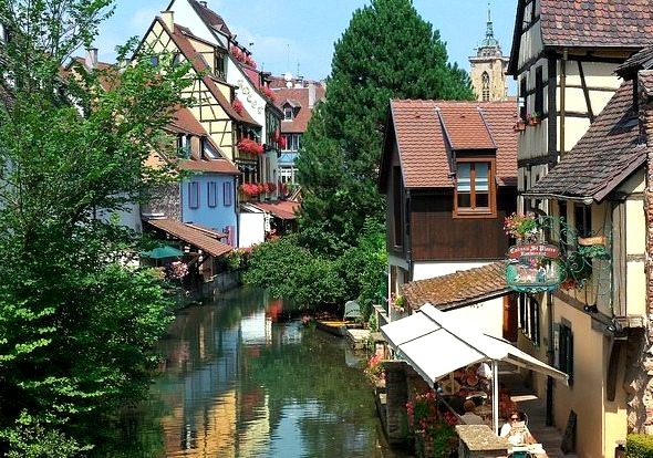 Along the Colmar canals, Alsace, France 