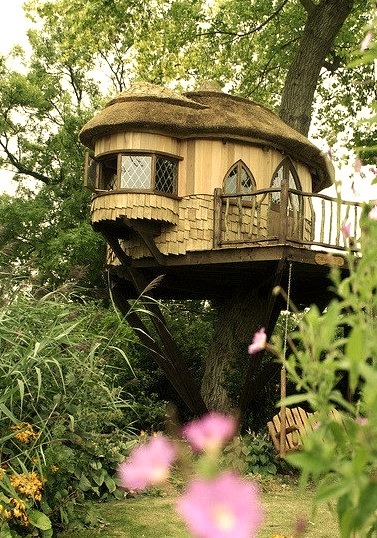 The Blue Forest Treehouse at Amberley Castle in West Sussex, England