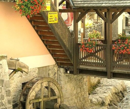 Small watermill in Ponte di Legno, Lombardy, Italy