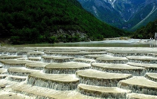 Scenic waterfalls of Baishui River in Yunnan, China