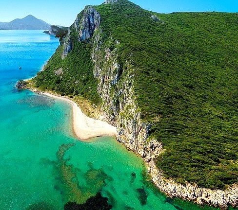 Secluded beach coves in Messinia, Peloponnese, Greece